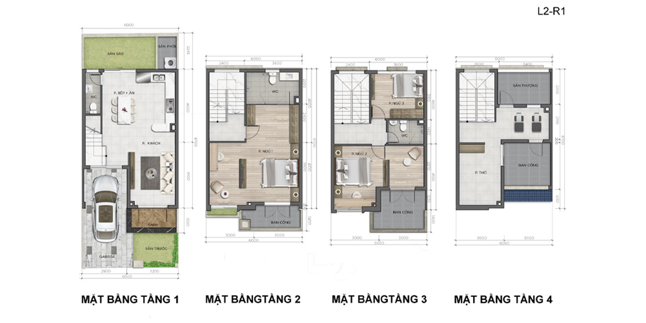 Mẫu thiết kế nhà phố Verosa Park (6x14m)