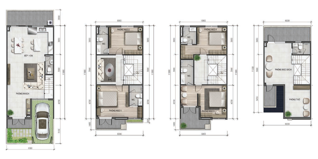 Mẫu thiết kế nhà phố Verosa Park (6x17m)