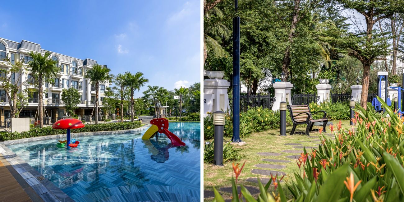 Dự án The Classia có hồ bơi, công viên cây xanh và nhiều tiện ích khác