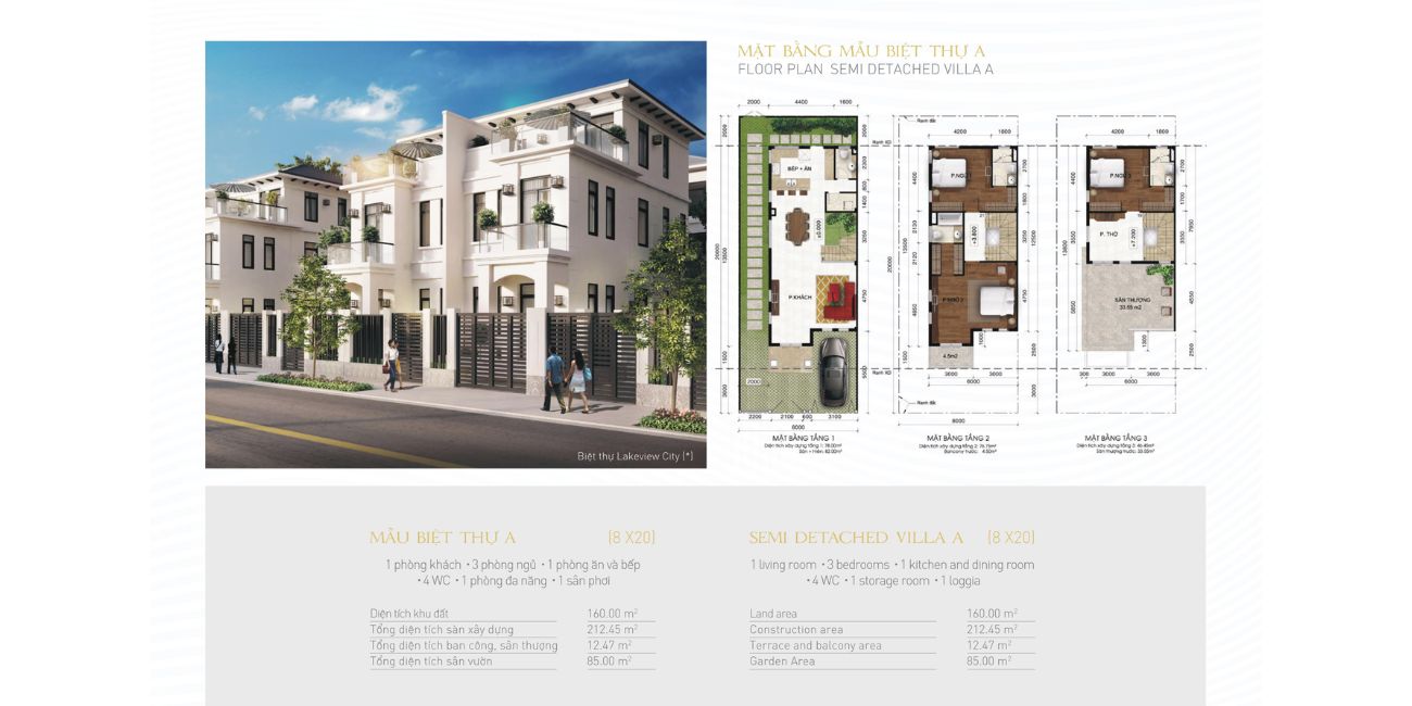 Thiết kế biệt thự mẫu A Lakeview
