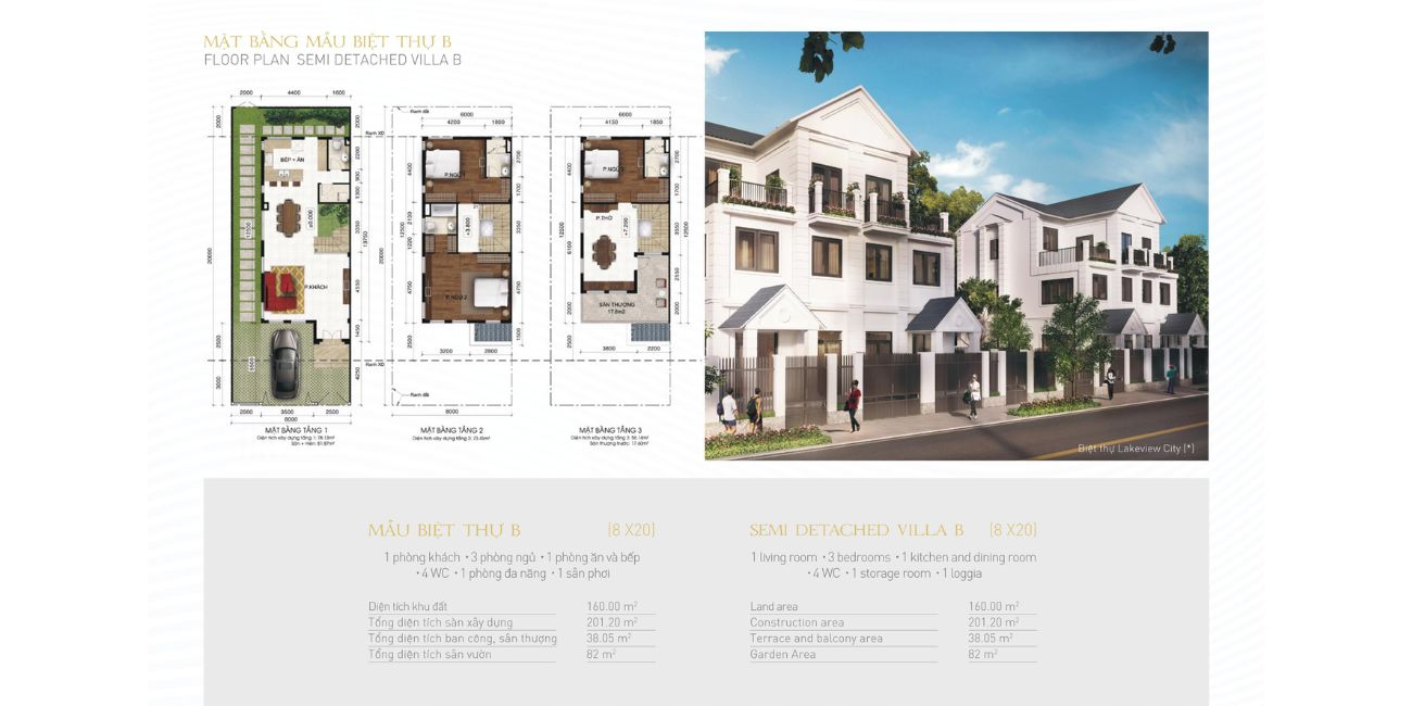 Thiết kế biệt thự mẫu B Lakeview