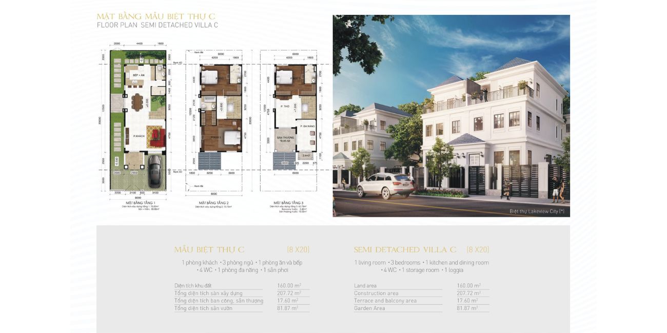 Thiết kế biệt thự mẫu C Lakeview