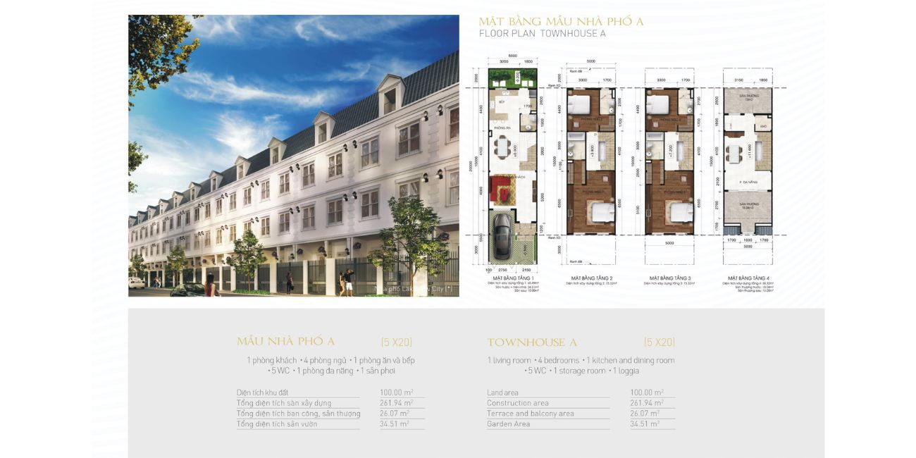 Thiết kế nhà phố mẫu A Lakeview