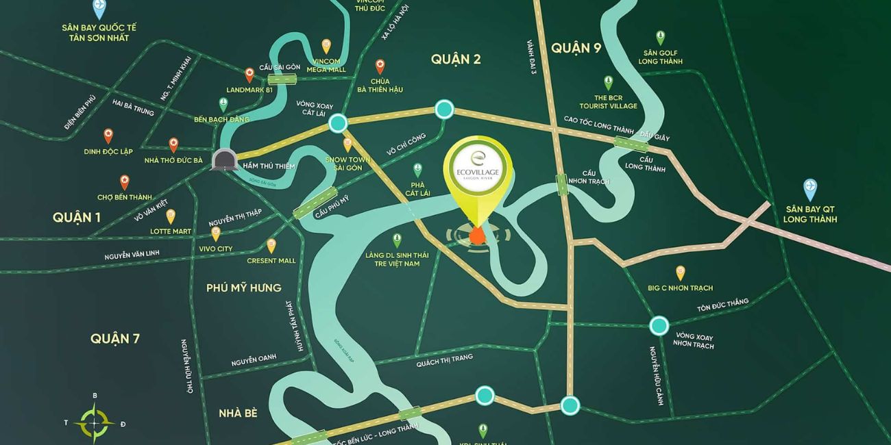 Từ Eco Village Saigon River đến trung tâm TPHCM chỉ mất từ 30p-1h đi xe Từ Eco Village Saigon River đến trung tâm TPHCM chỉ mất từ 30p-1h đi xe