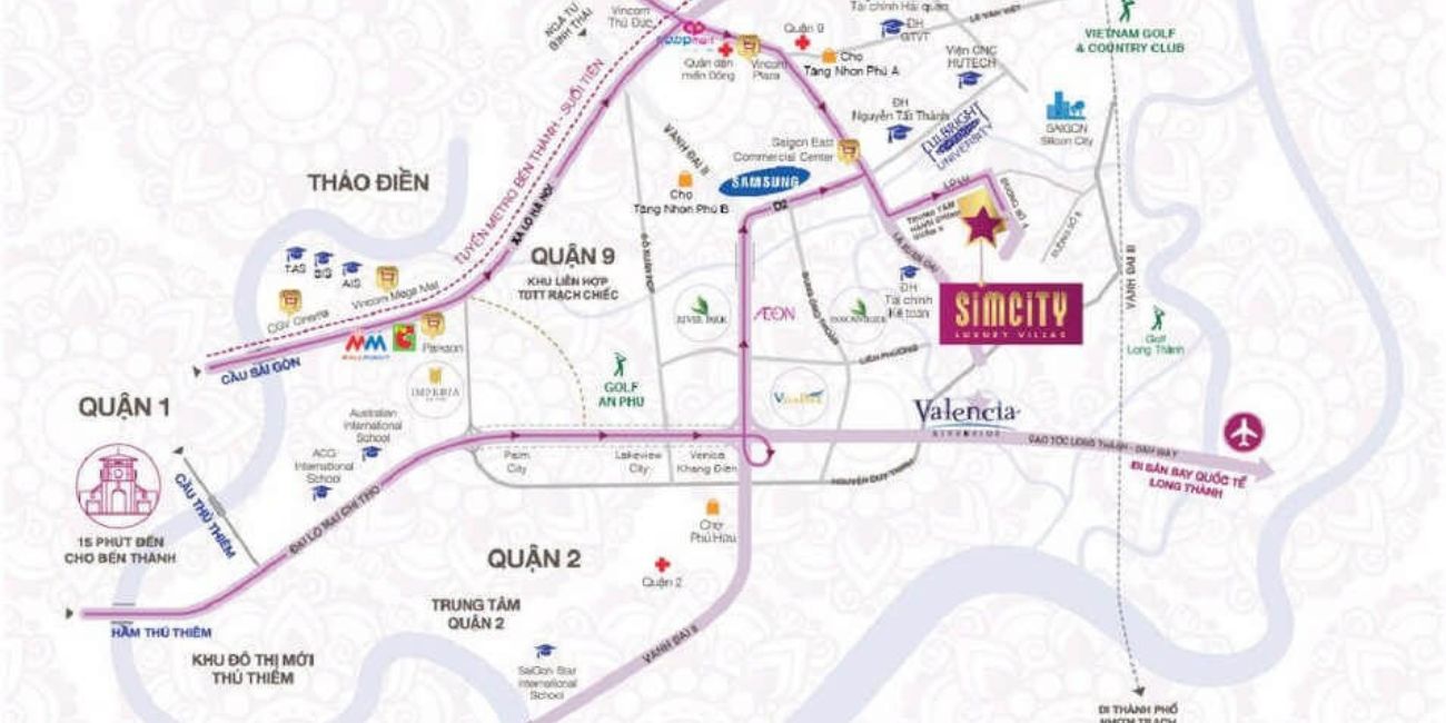 Vị trí dự án Sim City quận 9 cụ thể